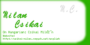 milan csikai business card